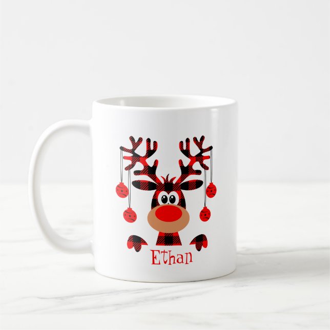 Personlig Buffalo Red Reindeer Kaffemugg (Vänster)