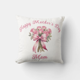 Personlig bukett med rosa rosor Morsdagspresent Kudde