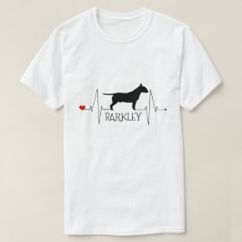 Personlig Bull Terrier Kärlek Mitt Hund Heart Beat T-shirt