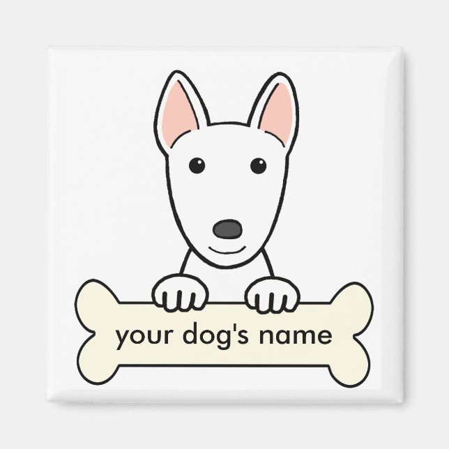 Personlig Bull Terrier Magnet (Framsidan)