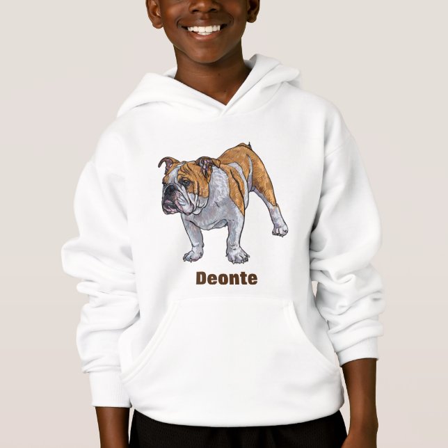 Personlig Bulldog Hoodie T Shirt (Framsida)