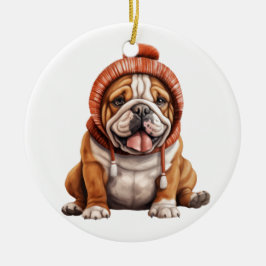 Personlig Bulldog Hund Art Julgransprydnad Keramik