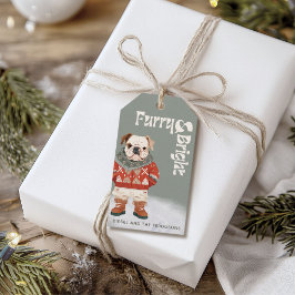 Personlig Bulldog Hund Helgdag Gift-Märkre Presentetikett