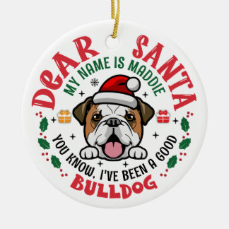 Personlig Bulldog Hund Julgran Round Julgransprydnad Keramik