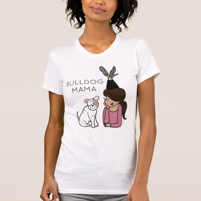 Personlig Bulldog Mamma T-Shirt (Framsida)