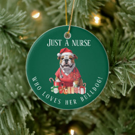 Personlig Bulldog Nurse jul Keepsaké Julgransprydnad Keramik