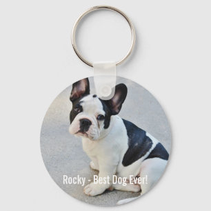 Personlig Bulldog Photo and Bulldog Namn Nyckelring