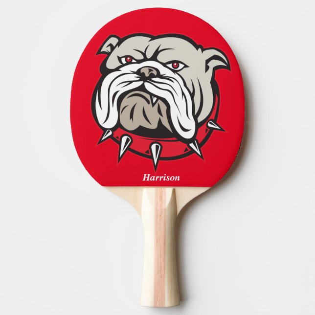 Personlig Bulldog Ping Pong Paddle Pingisracket (Framsidan)