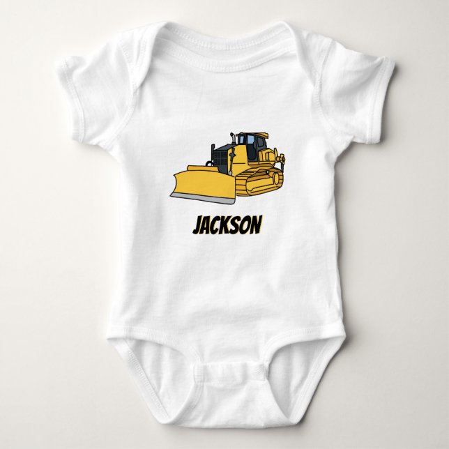 Personlig Bulldozer Construction Fordon T Shirt (Framsida)