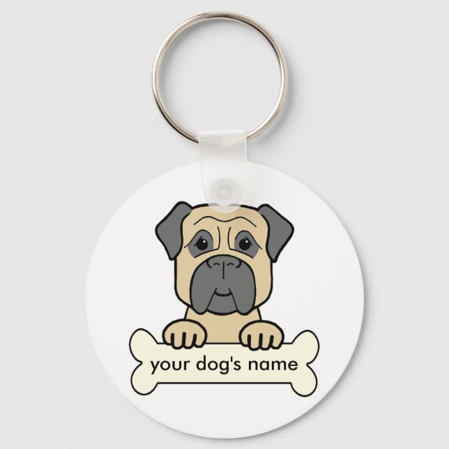Personlig Bullmastiff Nyckelring (Framsida)