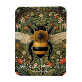 Personlig bumblebee boho botanisk Bröllop Magnet