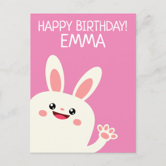 Personlig Bunny Birthday Vykort