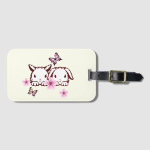 Personlig Bunny Butterfly Cherry Blommar Bagagebricka