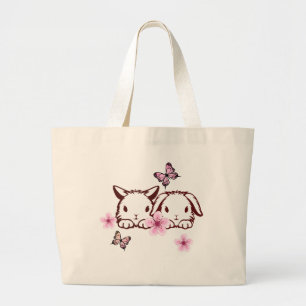 Personlig Bunny Butterfly Cherry Blommar Jumbo Tygkasse