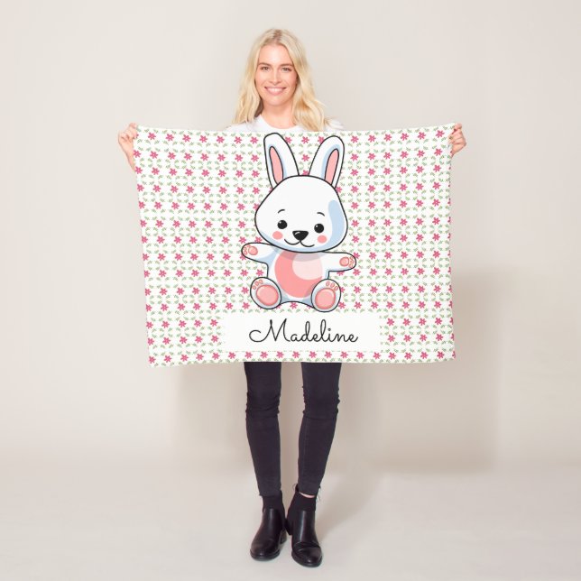 Personlig Bunny Fleecefilt (På plats)