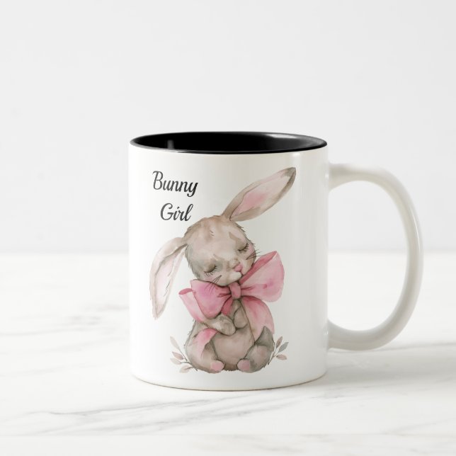 Personlig Bunny Girl Mugg - Cute Rabbit Kopp (Höger)