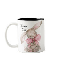Personlig Bunny Girl Mugg - Cute Rabbit Kopp