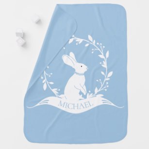 Personlig Bunny Rabbit Boy som tar emot Blanket Bebisfilt