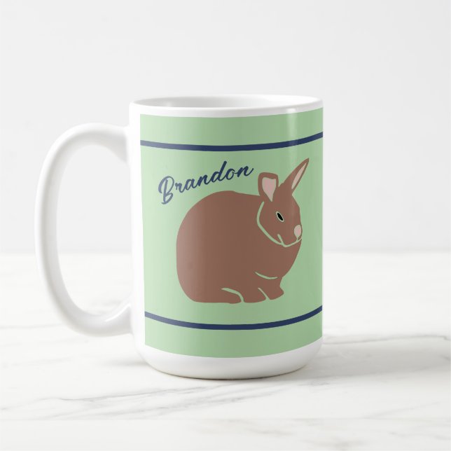Personlig Bunny Rabbit Kaffemugg (Vänster)