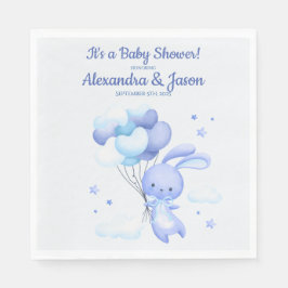 Personlig Bunny Rabbit Woodland Baby Shower Pappersservett