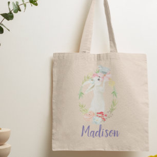 Personlig Bunny WAN Blommigt Vår Påsk Tygkasse