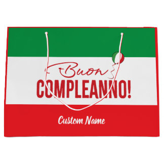 Personlig Buon Compleanno italiensk flagg-gåvpåse