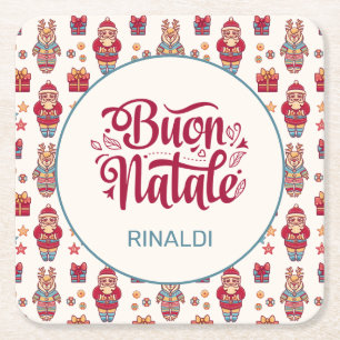 Personlig Buon Natale Underlägg Papper Kvadrat