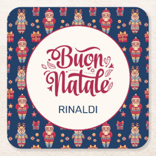 Personlig Buon Natale Underlägg Papper Kvadrat
