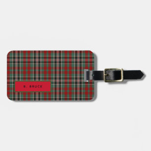 Personlig Burce Kinnaird Tartan Manar Luggage Bagagebricka