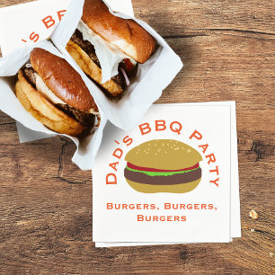 Personlig Burgers Backyard BBQ Papper Napkins Pappersservett