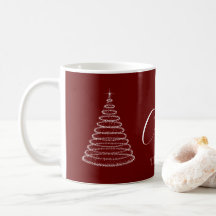 Personlig burgunderfärgad julkaffemugg