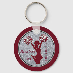 Personlig Burgundy Cheer Gifts for Cheer Party Nyckelring