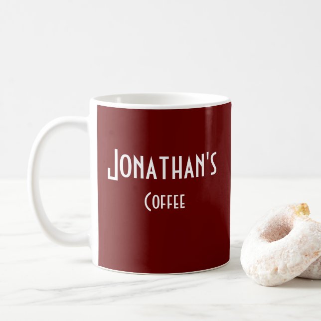 Personlig Burgundy Coffee Mugg (Med munk)