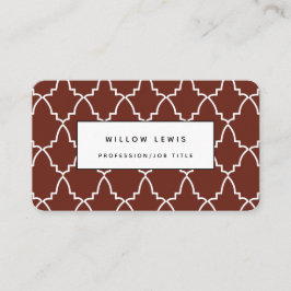 Personlig Burgundy Moroccan Lattice Modern Visitkort