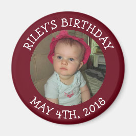 Personlig Burgundy Photo Reminder Magnet
