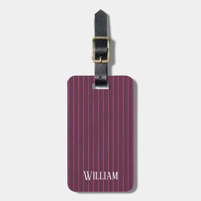Personlig burgundy streck bagagebricka (Vertikal Framsida)