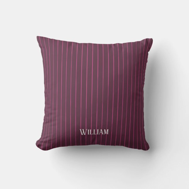 Personlig burgundy streck kudde (Framsida)