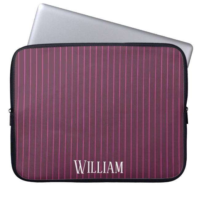 Personlig burgundy streck laptop fodral (Framsidan)