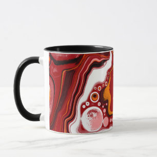 Personlig Burgundy White Digital Fluid Art Mugg