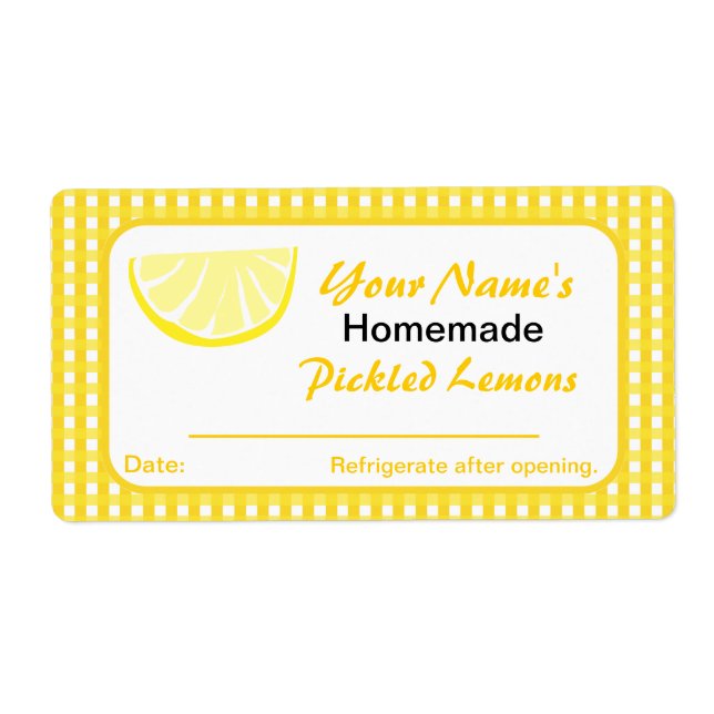 Personlig Burk Stickers Lemon Preserve Fraktsedel (Framsidan)