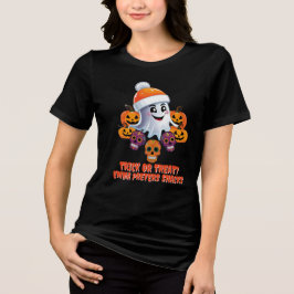 Personlig Bus eller godis Boo Funny Halloween T Shirt