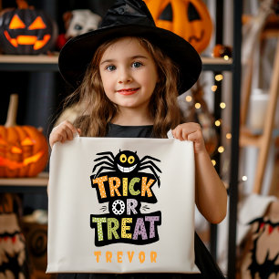 Personlig Bus eller godis Halloween Candy bag Tygkasse