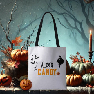 Personlig Bus eller godis Halloween Tygkasse