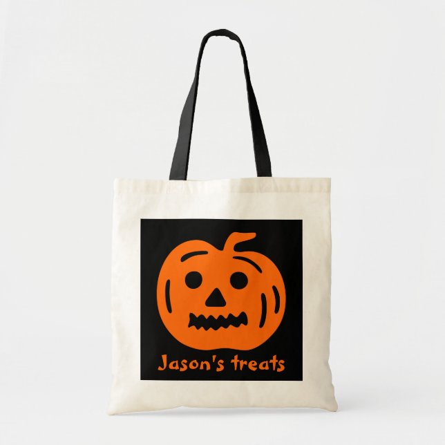 Personlig bus eller godis påse för Halloween Tygkasse (Framsidan)