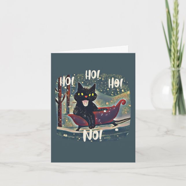Personlig Busig Rolig Svart Katt Jul Helgkort (Framsida)