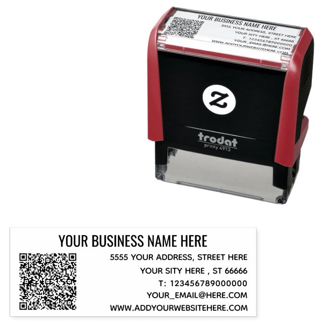 Personlig Business Adress QR-kodinfo Frimärke Självfärgande Stämpel (In Situ)