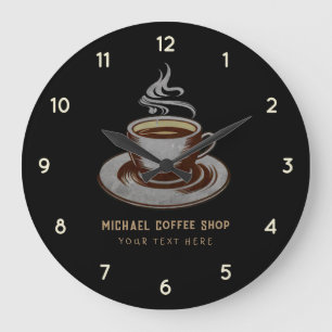 Personlig Business Coffee Shop - Coffee Pub Stor Klocka