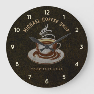 Personlig Business Coffee Shop - Coffee Pub Stor Klocka