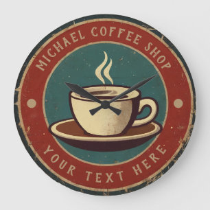 Personlig Business Coffee Shop - Coffee Pub Stor Klocka