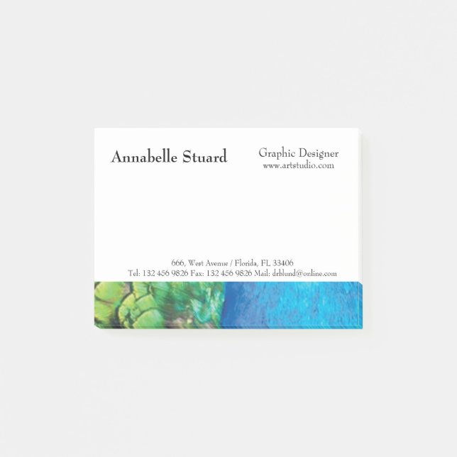 Personlig Business Feminine Girly Post-it Block (Framsida)